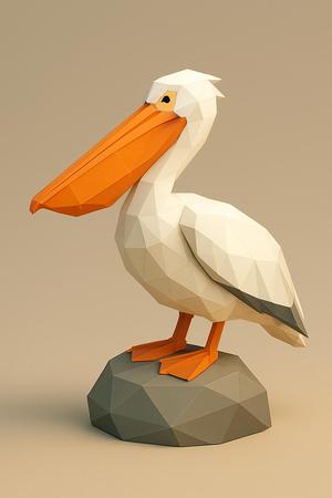 Low poly pelican