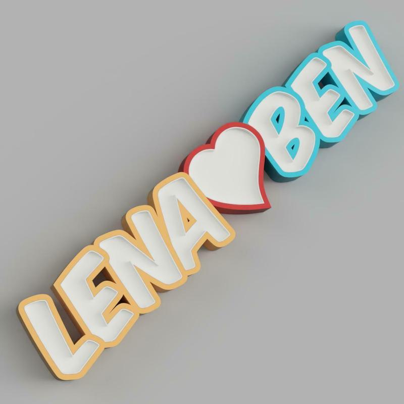 NAMELED LENA❤️BEN - LED LAMP WITH NAME