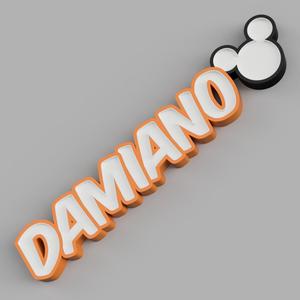 NAMELED DAMIANO WITH MICKEY HEAD - LED LAMP WITH NAME