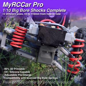 MyRCCar 1/10 Big Bore Shocks Complete, 55-110mm 12 different sizes RC Car Shocks