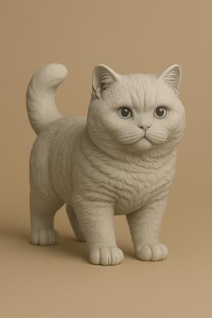 Realistic Chubby Cat STL – Cute Round Kitty 3D Model for Printing