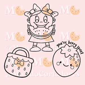 STRAWBERRY WATERMELON GIRL CUTTER AND STAMP