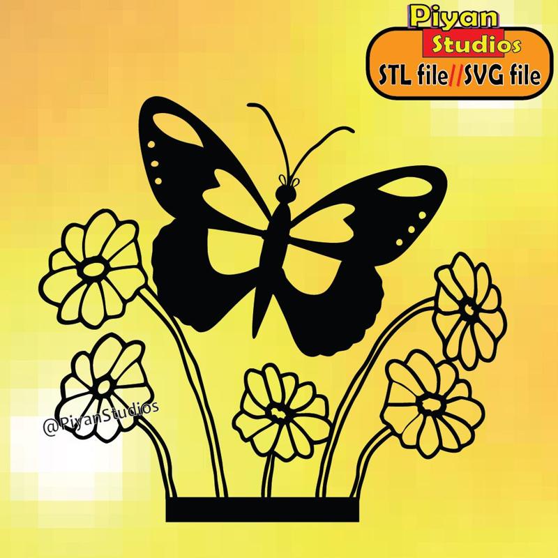 Natural butterfly wall Art,svg,stl file