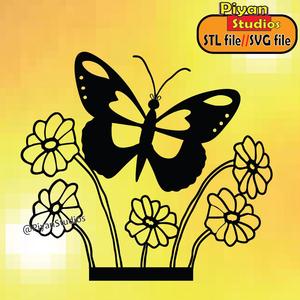 Natural butterfly wall Art,svg,stl file