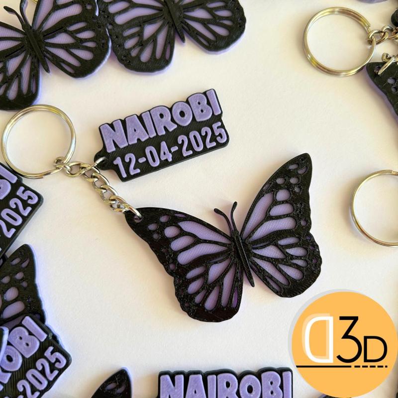 Two color butterfly - keychain / pendant