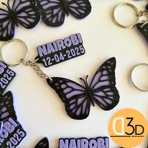 Two color butterfly - keychain / pendant