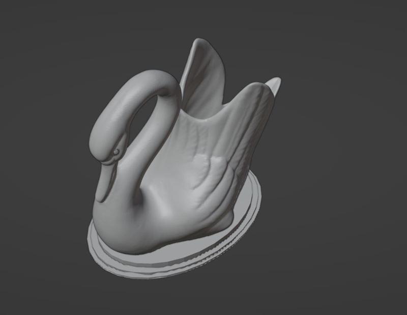 3D Swan - Decorative Sculpture Swan Slide for Printing (STL)