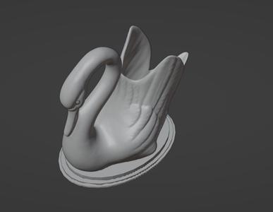 3D Swan - Decorative Sculpture Swan Slide for Printing (STL)