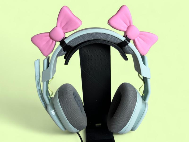 Cute small bows headphones tech decor