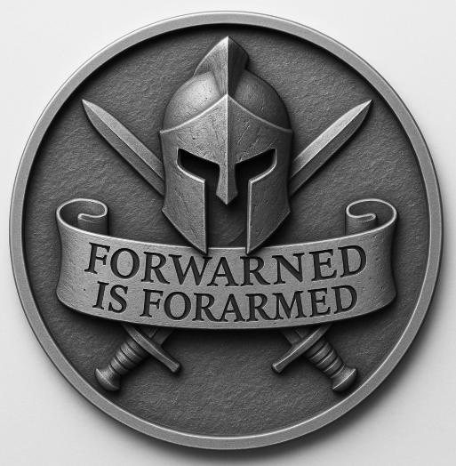 forwarned is forarmed spartan coin token wall art