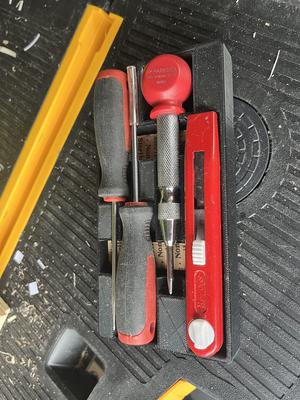 Gridfinity marking knife/bradawl tray