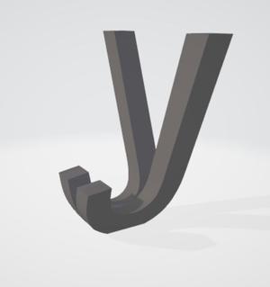 JV art combination letters 90° rotation