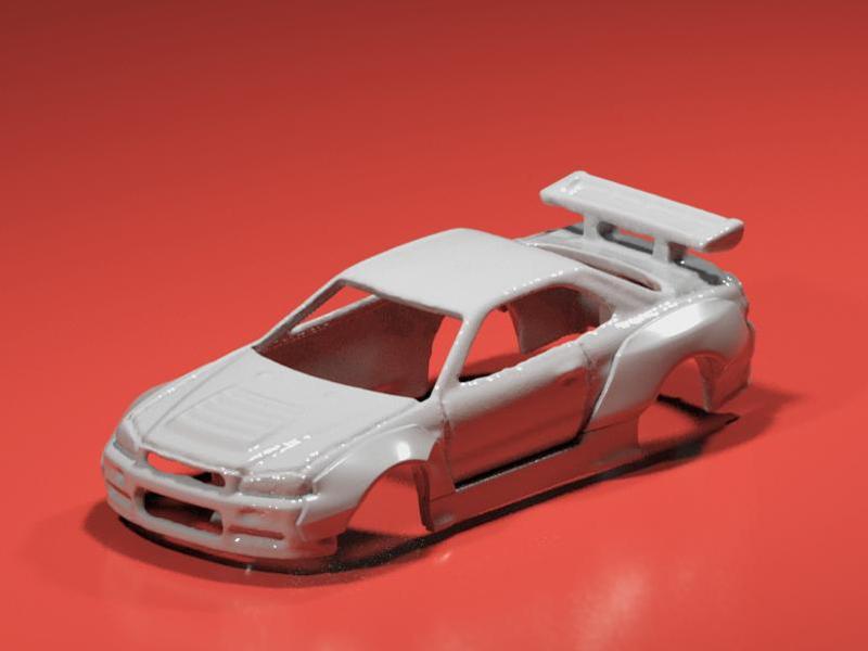gtr34 1/64 Hot Wheels Pandem-style body kit