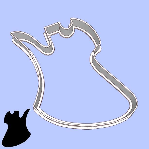 Music cookie cutters - guitar body shapes - B.C. Rich Mockingbird (style 1)