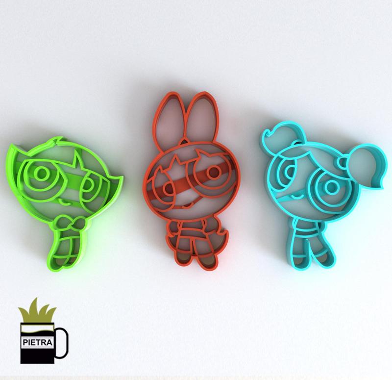 POWERPUFF GIRLS FONDANT COOKIE CUTTER MODEL 3D PRINT