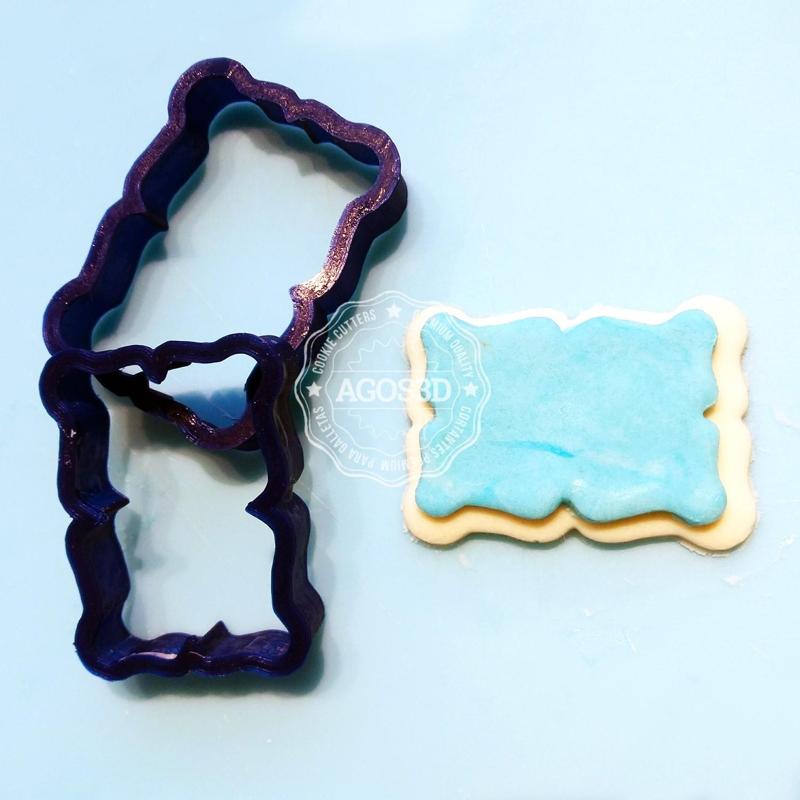 Plaque cookie cutter - cookie cutter plate or fondant - retro vintage