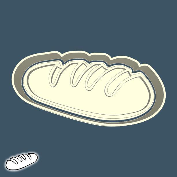 Food & drinks cookie cutters - bread (style 4)