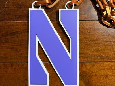 Northwestern Wildcats Oversized Necklace Logo