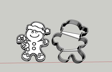 Gingerbread christmas cookie cutter embossed cake design decoration kids girl boy ginger