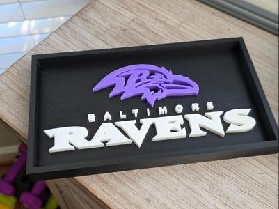 Baltimore Ravens Logo Display Sign Shadowbox
