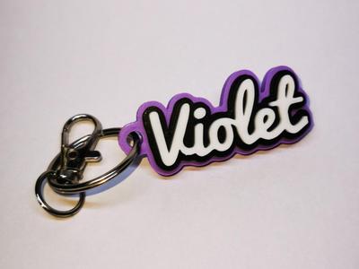 Personalized Violet keychain