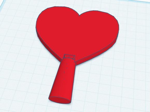 Heart-shaped ping pong paddle