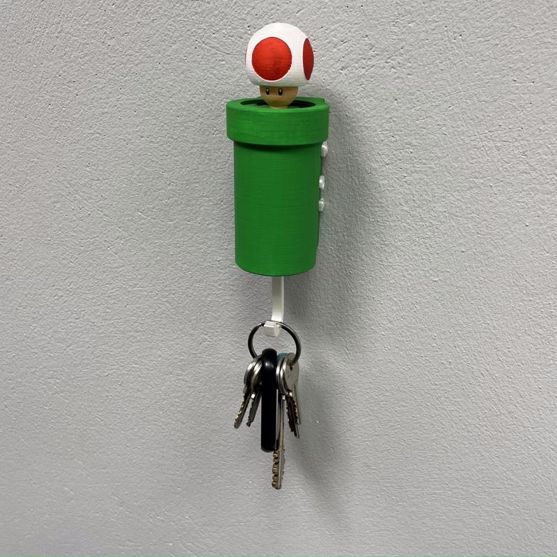 TOAD KEY HANGER SUPER MARIO WALL MOUNTED