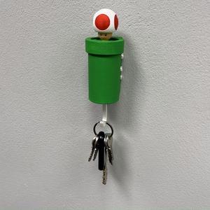 TOAD KEY HANGER SUPER MARIO WALL MOUNTED