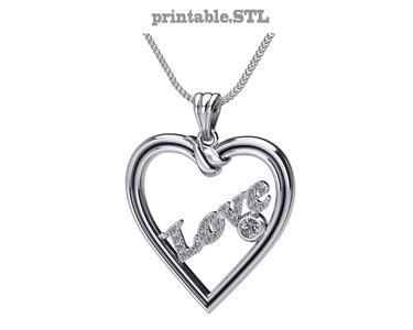 Heart Love Printable jewelry pendant STL