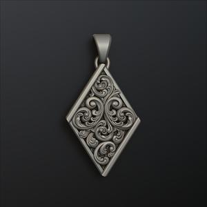 Ornamental Baroque Pendant 3D print model