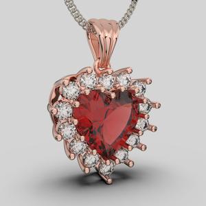 Printable STL jewelry pendant gem heart 10x10mm 3.76ct