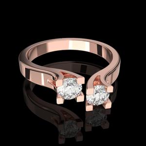 Jewelry Engagement doble Ring two diamonds 032ct ready to print
