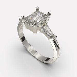 Printable engagement ring gem shape emerald 1ct