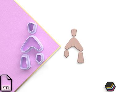 Digital .Stl Polymer Clay Cutter - DB Geo (5 Sizes, 3 Version Cut) - Geometric - File for Use in a 3D Printe
