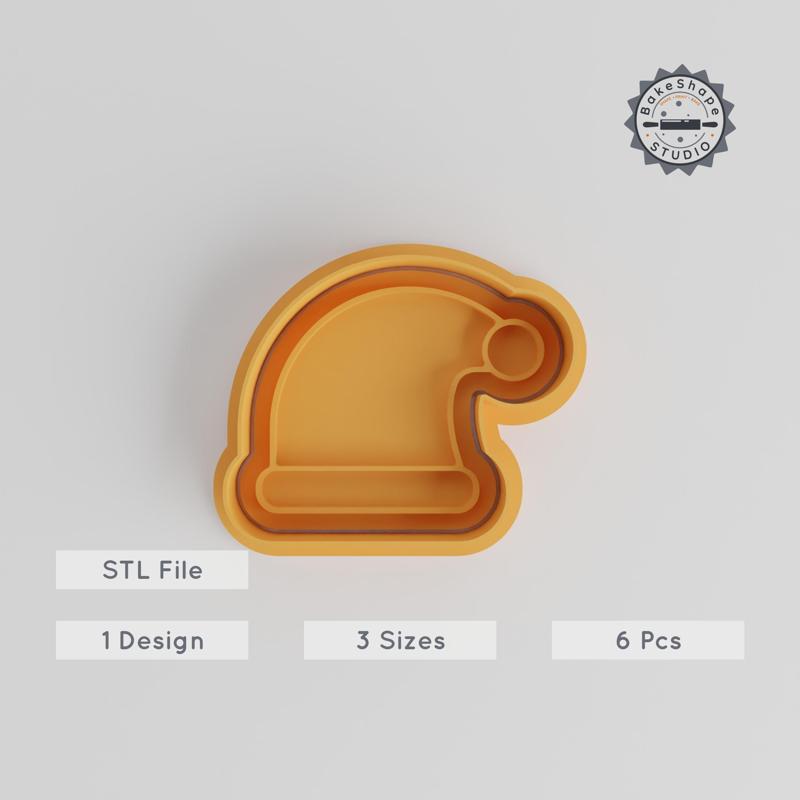Santa Hat Shape Cutter & Stamp, Cookie & Fondant Tools, 3 Sizes, Festive Winter Cap Collection