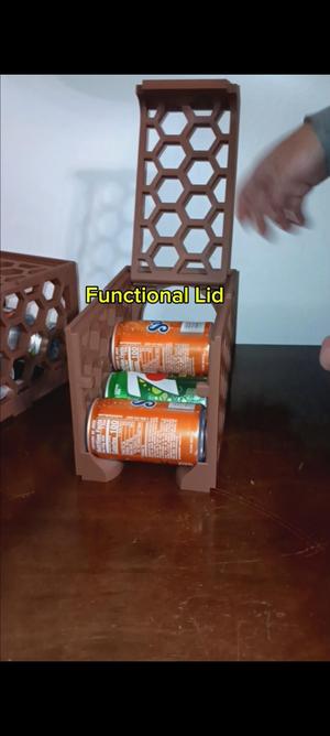 Modular 3D Printable Soda Dispenser, 7.5Oz, 6 Pack, Stackable With Lid Fully 3d Printed