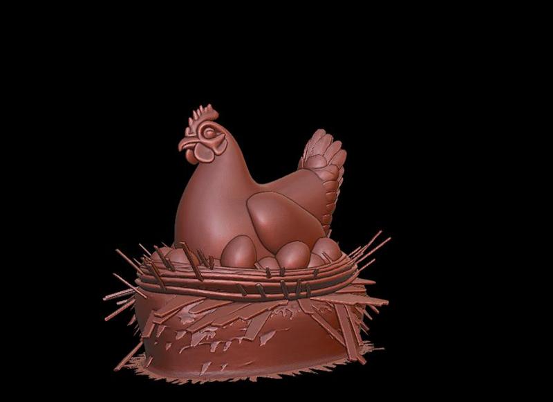 Mother Hen Sitting on Nest with Eggs – CA0035 Gift Bust Figure Unique & Detailed 3D Print Model