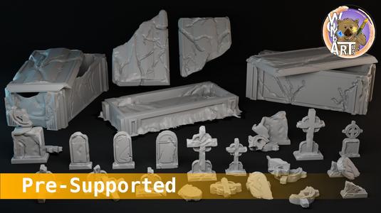 Graveyard Tombstones and crypts Set A