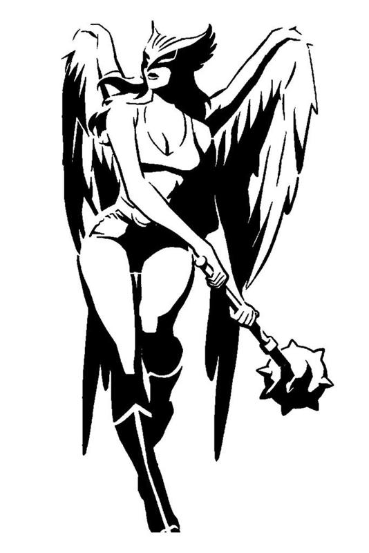 Hawk Girl stencil