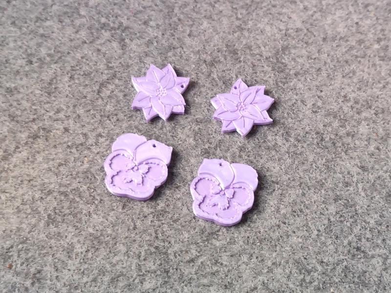flover earrings - pansie and poinsettia models