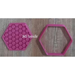 honey bee honeycomb cutting texture and hexagon marker
