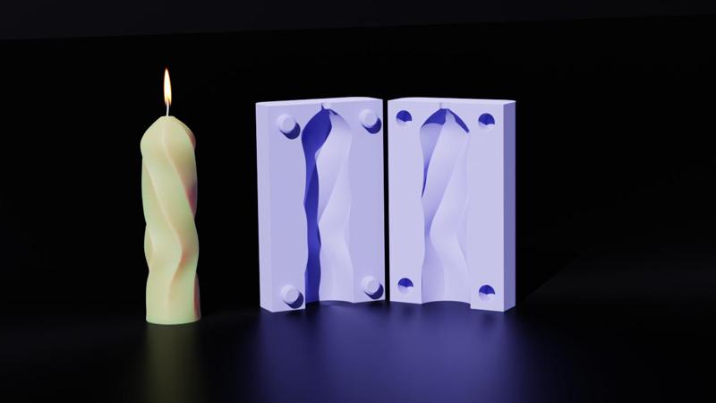Candle mold - spiral 1