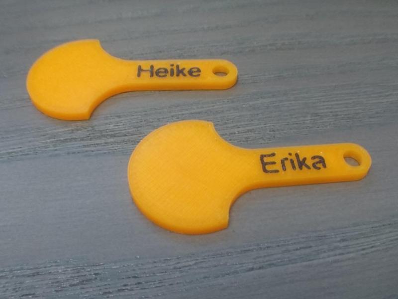 Einkaufswagenchip 1€ mit Beschriftung, für Multi-Material/ Dual-Extruder (Shopping cart chip 1€ with inscription, for Multi-Material/ Dual-Extruder)