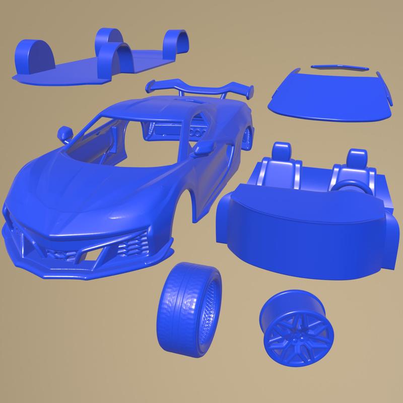 Chevrolet Corvette Z06 2023 PRINTABLE CAR IN SEPARATE PARTS