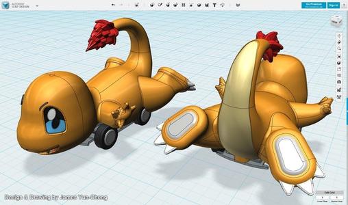 Pokémon - Charmander pull-back car toy