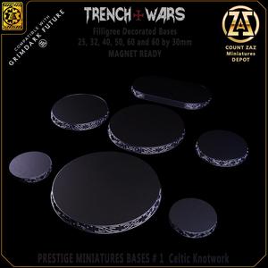 Celtic Knotwork Prestige Bases - 25, 32, 40, 50, 60 and 30 by 60mm