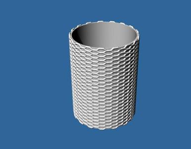 CYLINDER , VASE , VASE , CONTAINER , BASE , TUBE , VASE , EXAGONAL MAYA DESIGN18X24