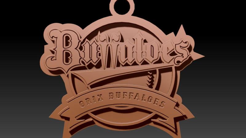 NPB Orix Buffaloes keychain badge printable and renderable
