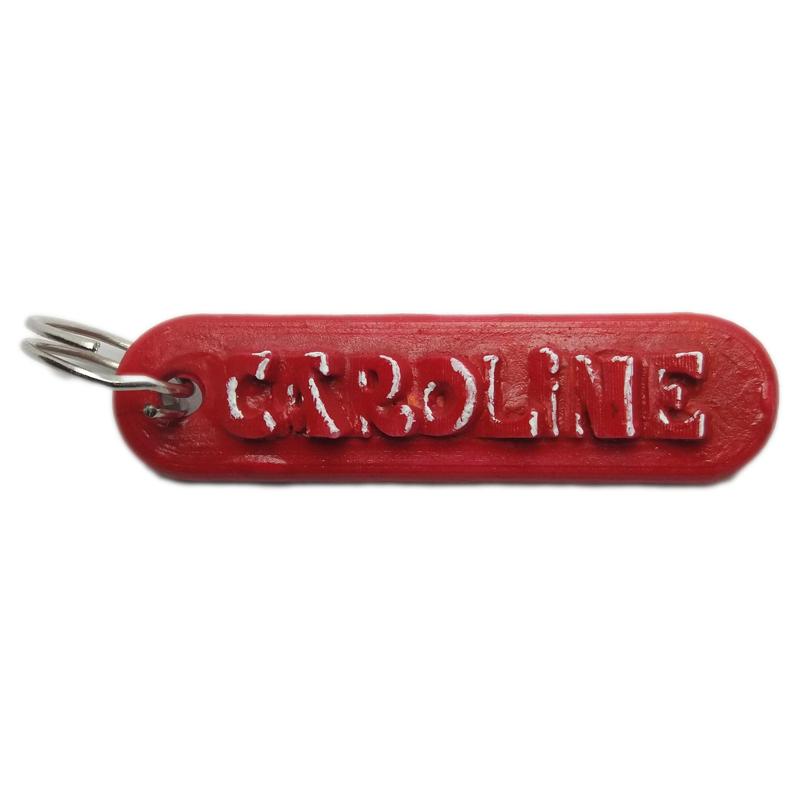 CAROLINE Personalized keychain embossed letters