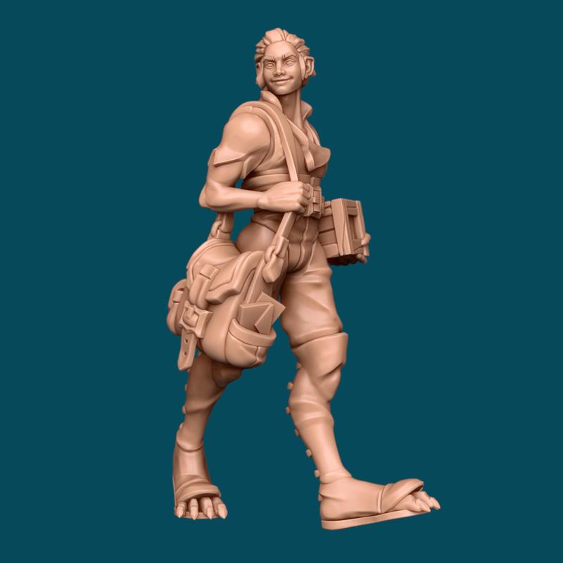 Mitchell, a werewolf postman - dnd miniature [presupported]